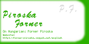 piroska forner business card